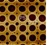 (Micrograph showing chemically induced phase separation.)